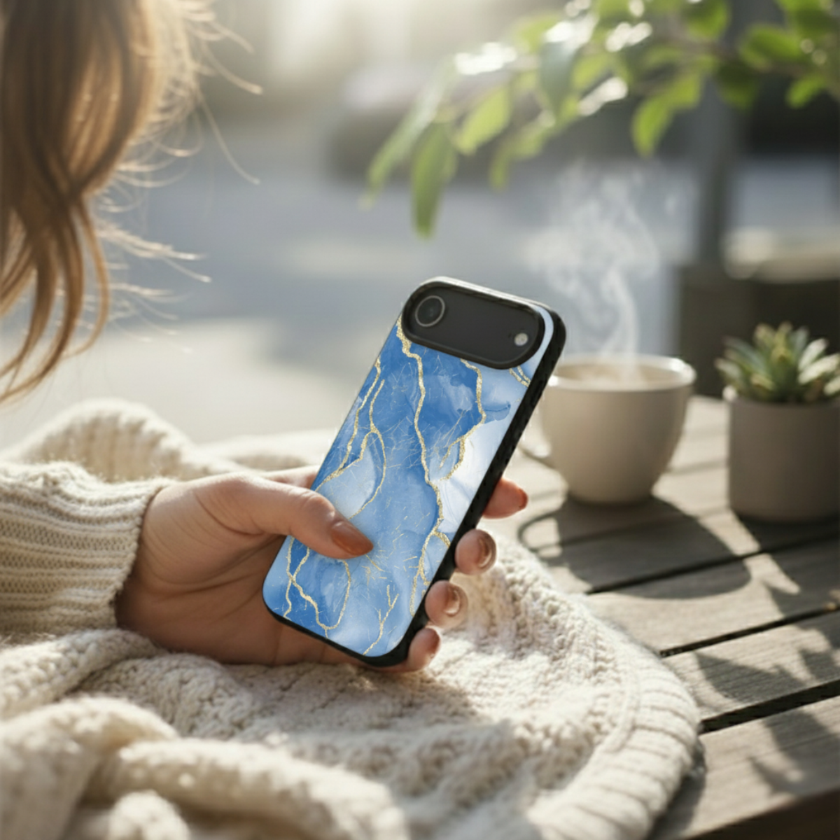 Blue Decor Marble iPhone Cover