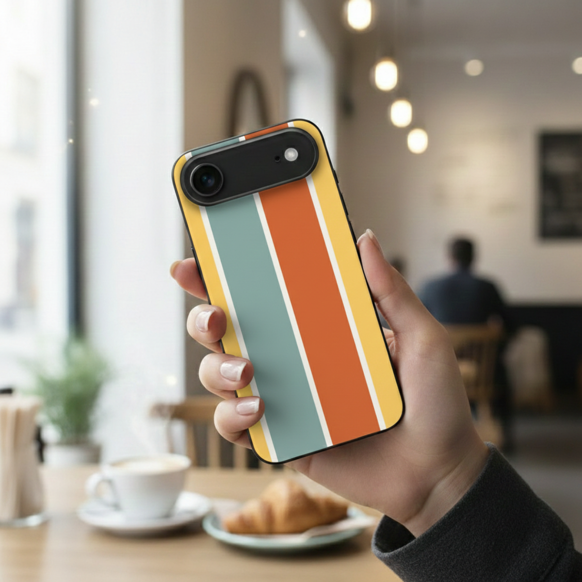 Blue & Orange Stripes iPhone Cover
