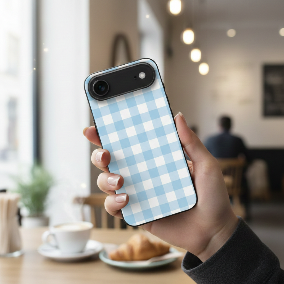Blue Pastel Grid iPhone Cover