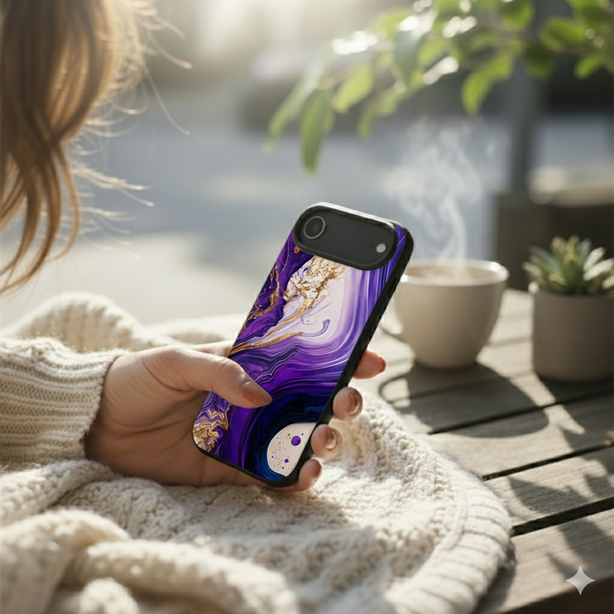 Purple Gold Marble iPhone Cover