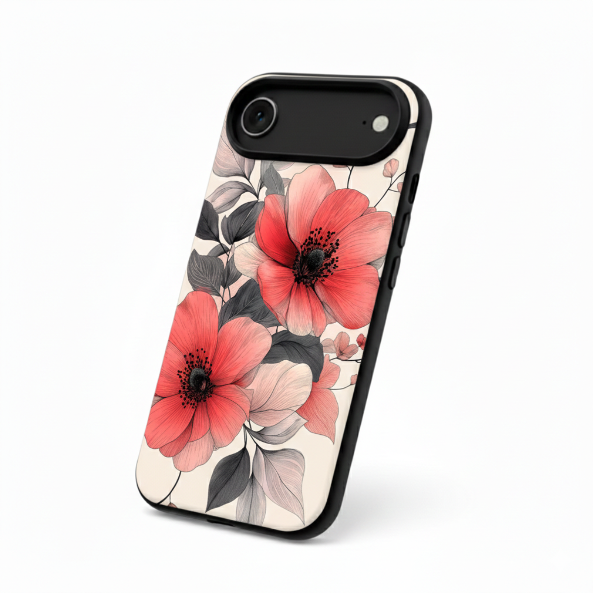 Red Poppy Floral iPhone Cover