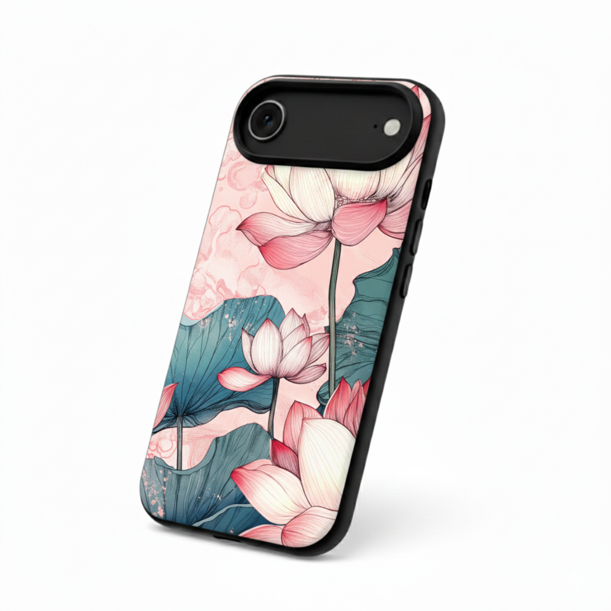 Pink Lotus Floral iPhone Cover