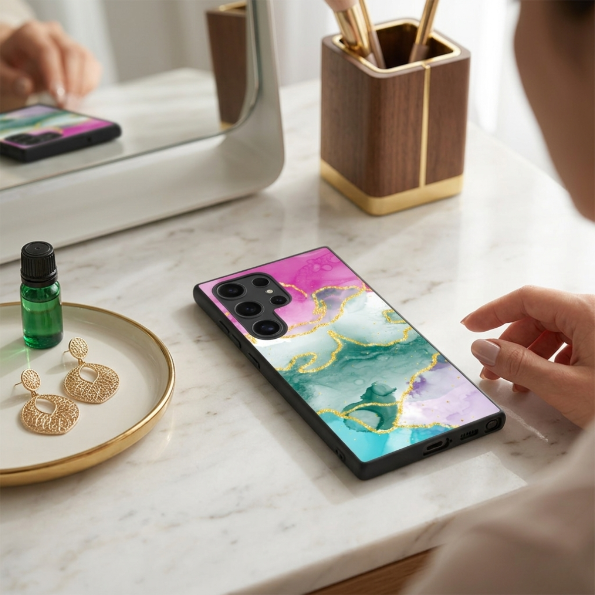 Abstract Colorful Marble Samsung Phone Cover