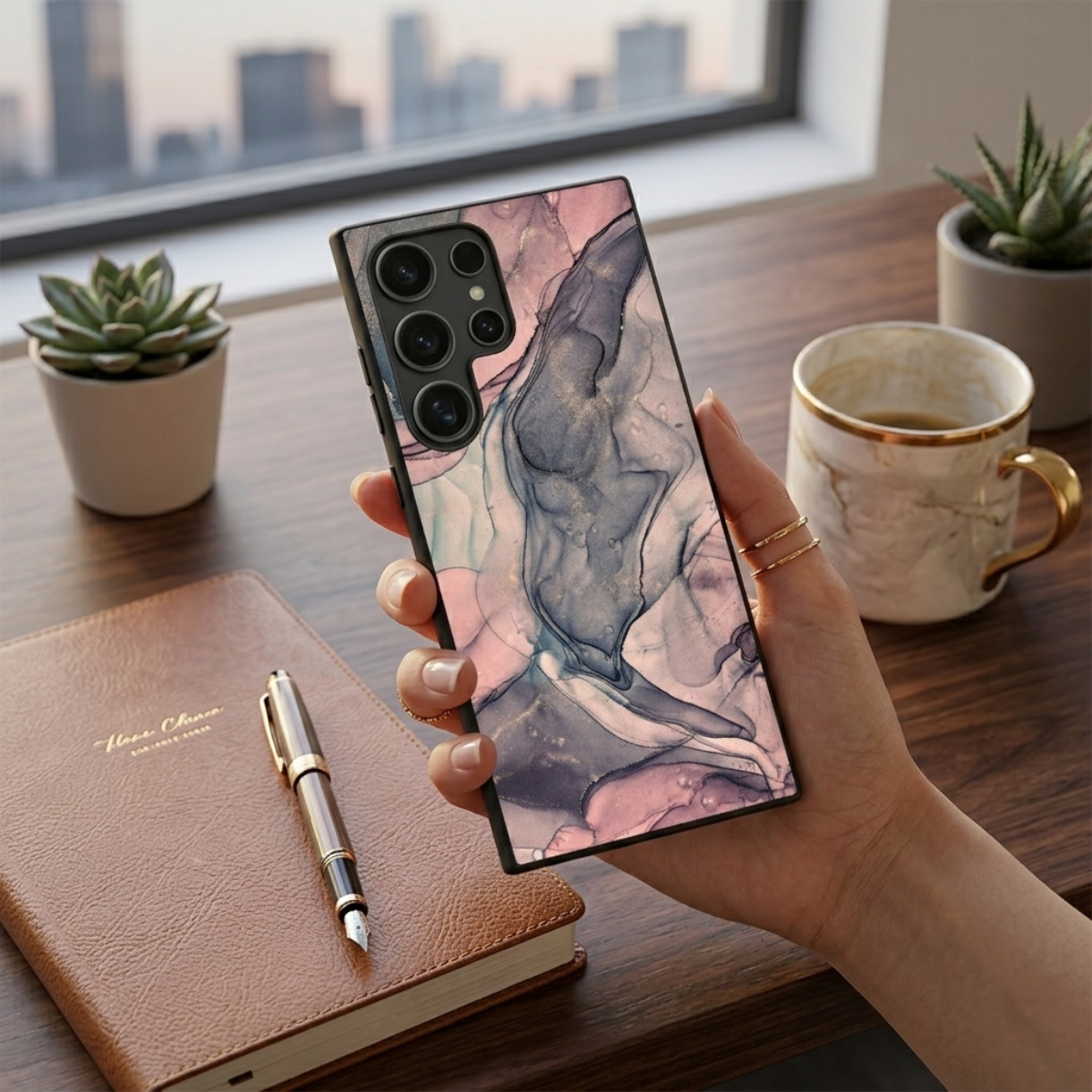 Acrylic Marble Samsung Phone Cover