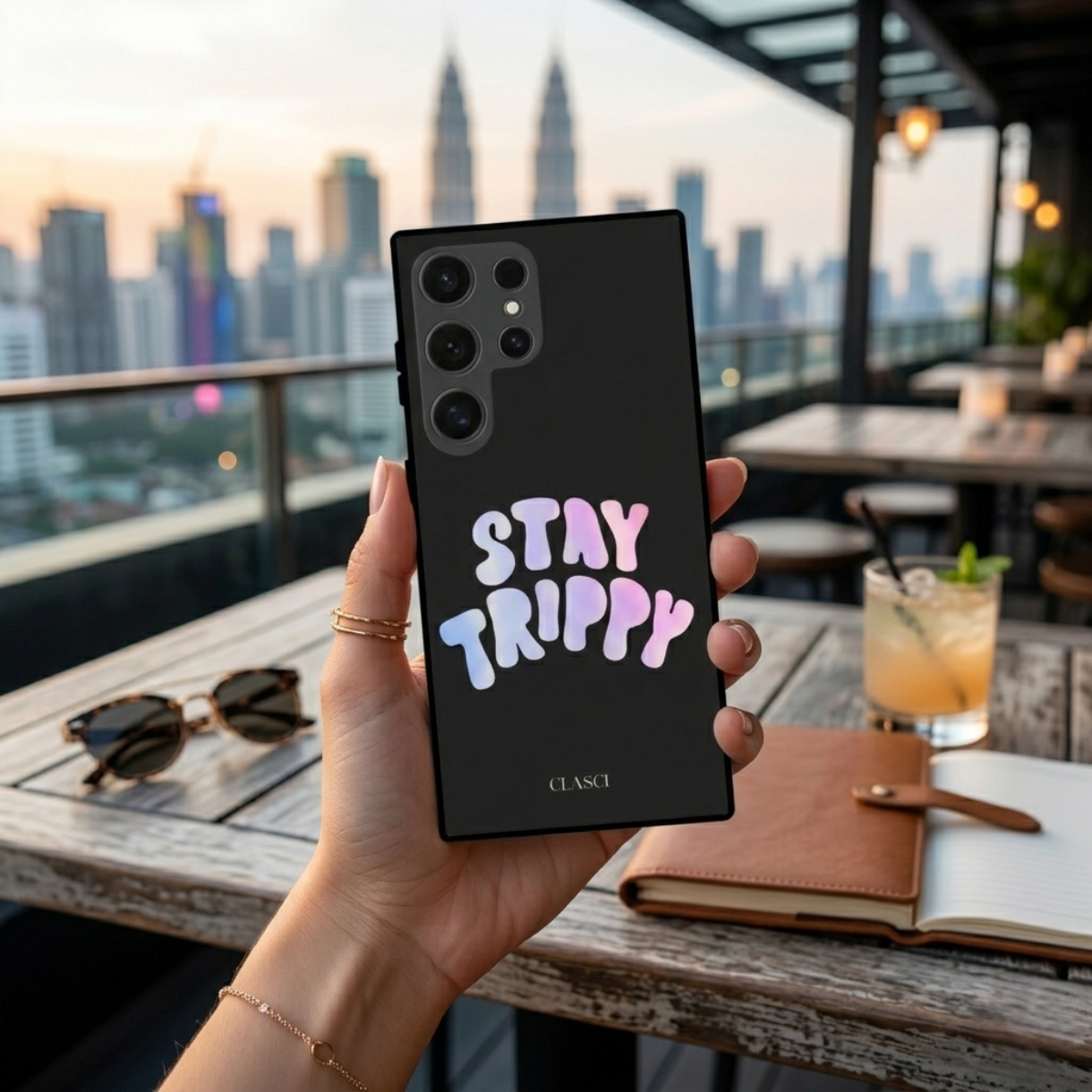 Stay Trippy Sticker Samsung Phone Cover